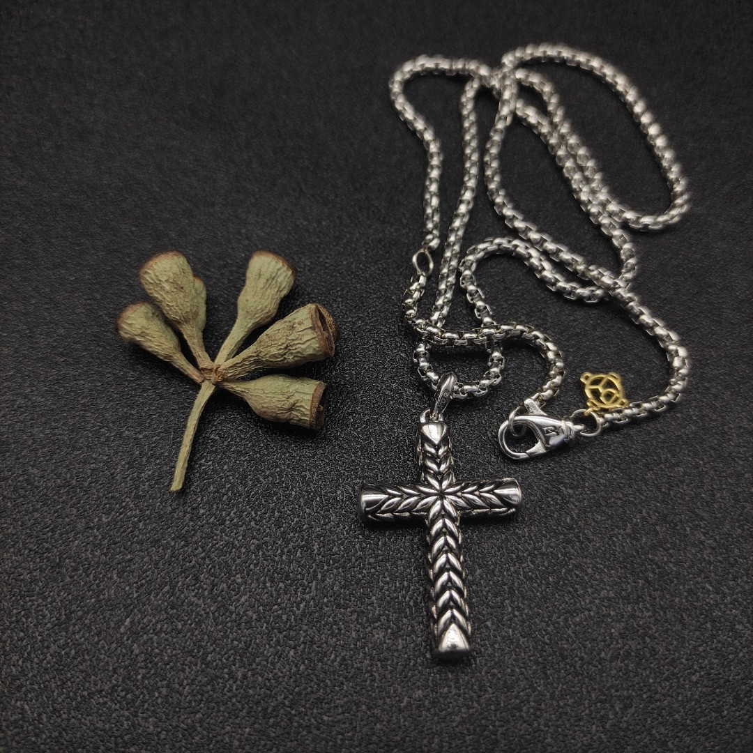 David Yurman cross Necklace(Chain length 50+5cm delay chain Chain thickness 3mm)