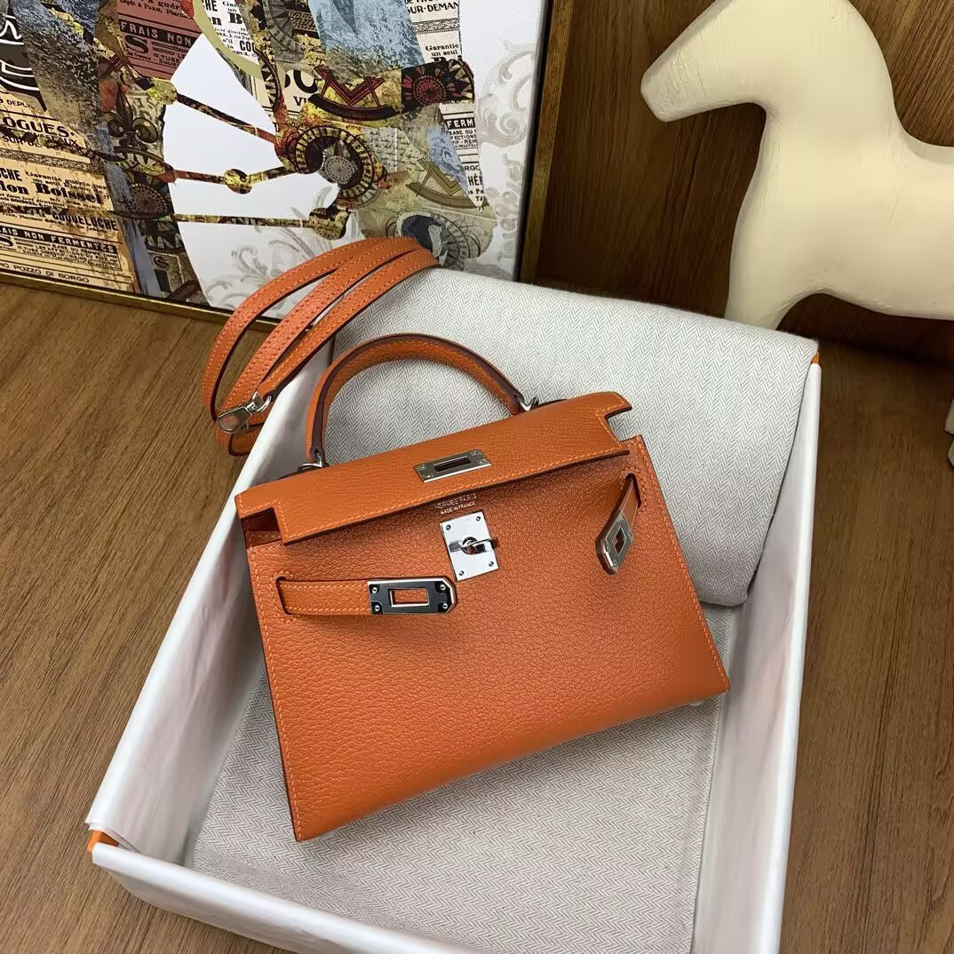 H**me5 Mini Kelly Chèvre Leather 19 19×6×12cm