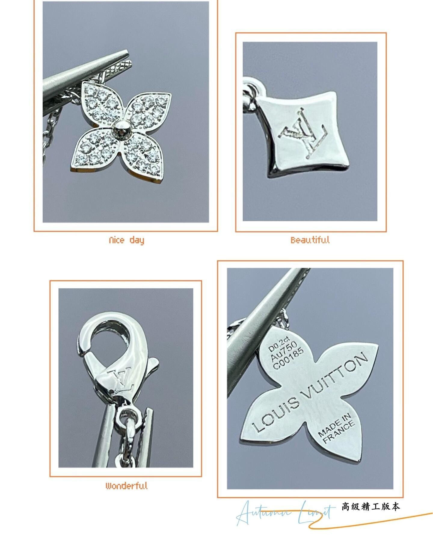 LV Single Flower Full D1am0nd Necklace