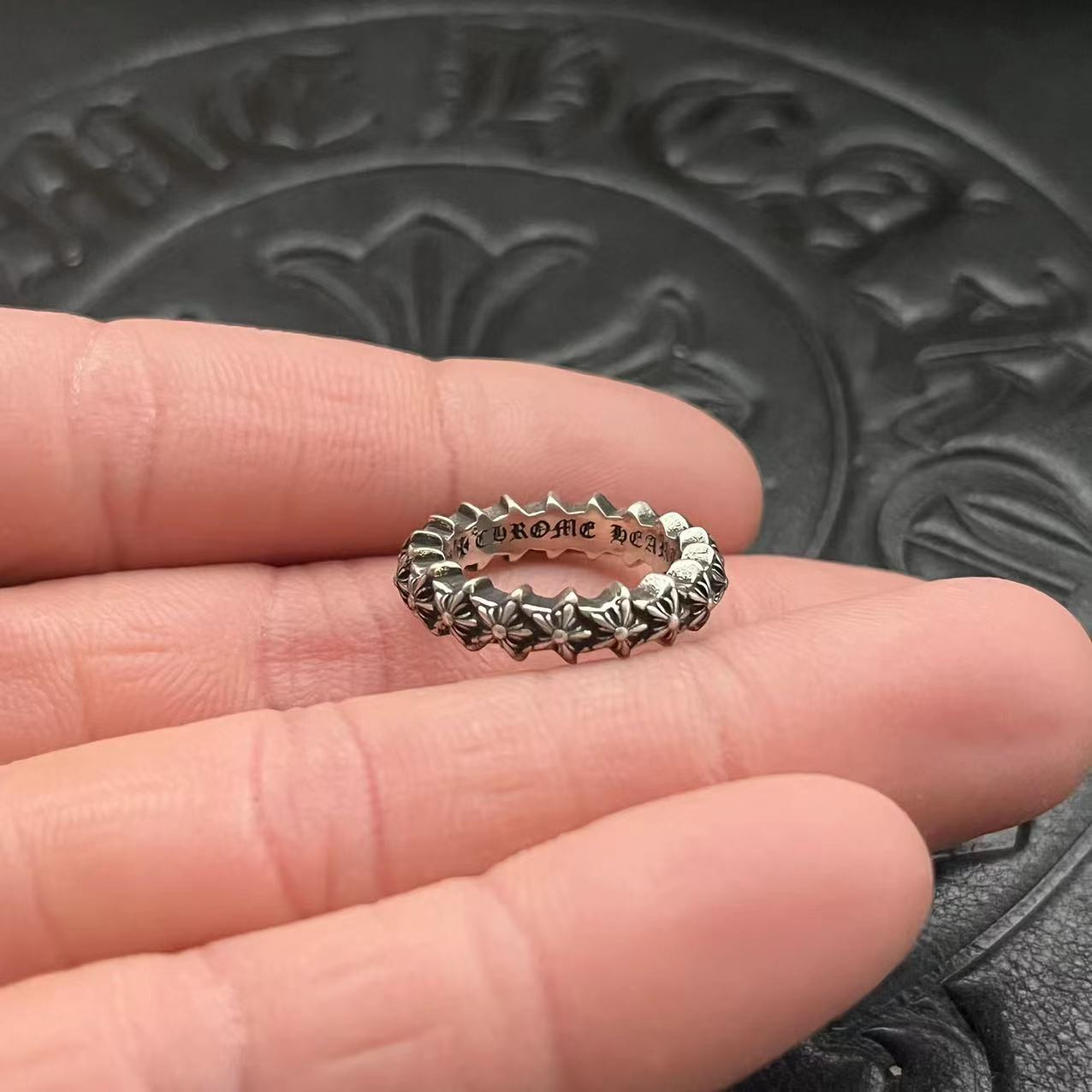 Ch*0me He**ts Pentagram Ring