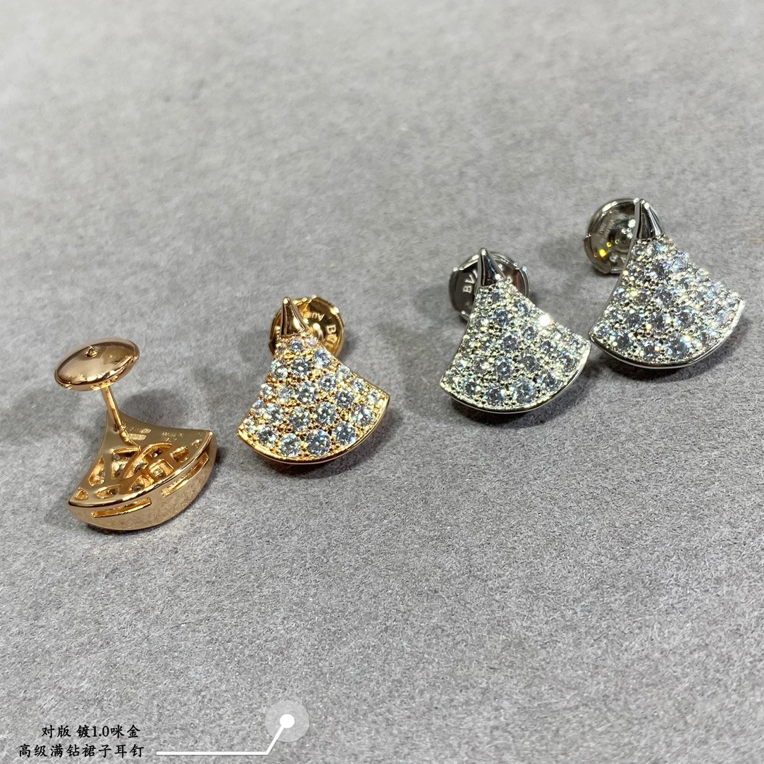 Bv1g*ai D1am0nd fan-shaped skirt Earrings