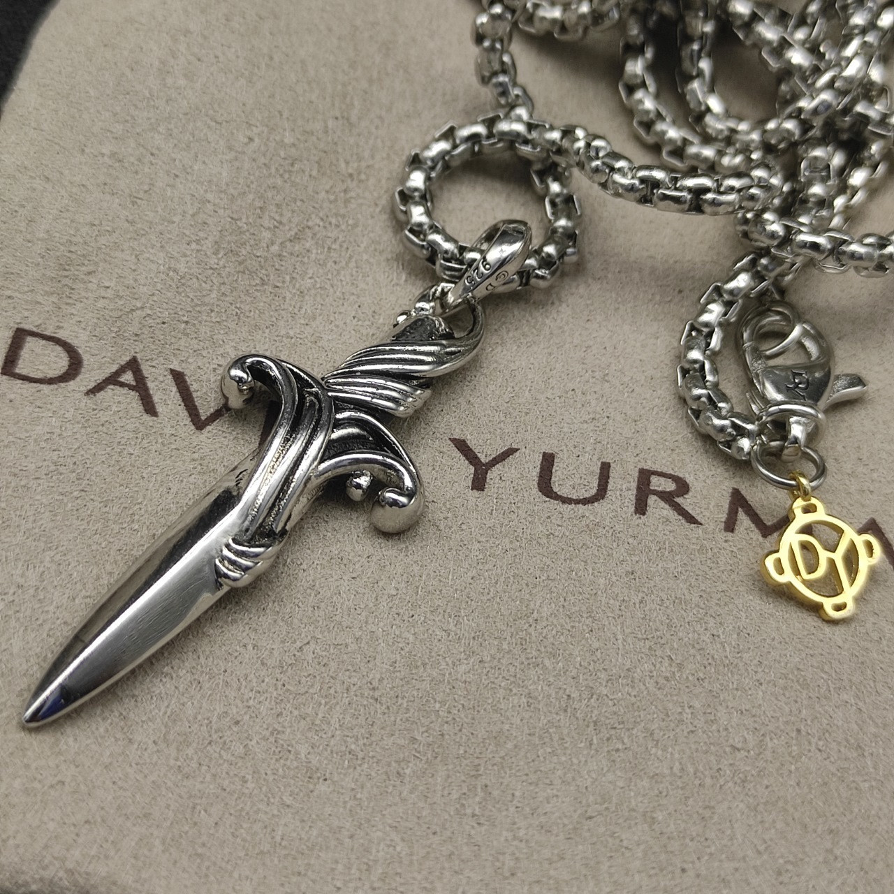 David Yurman sword Necklace(Chain length 50+5cm delay chain Chain thickness 3mm)