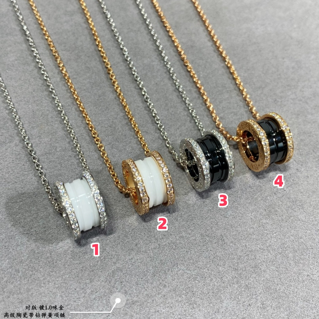 Bv1g*ai Large ceramic spring with drill Necklace