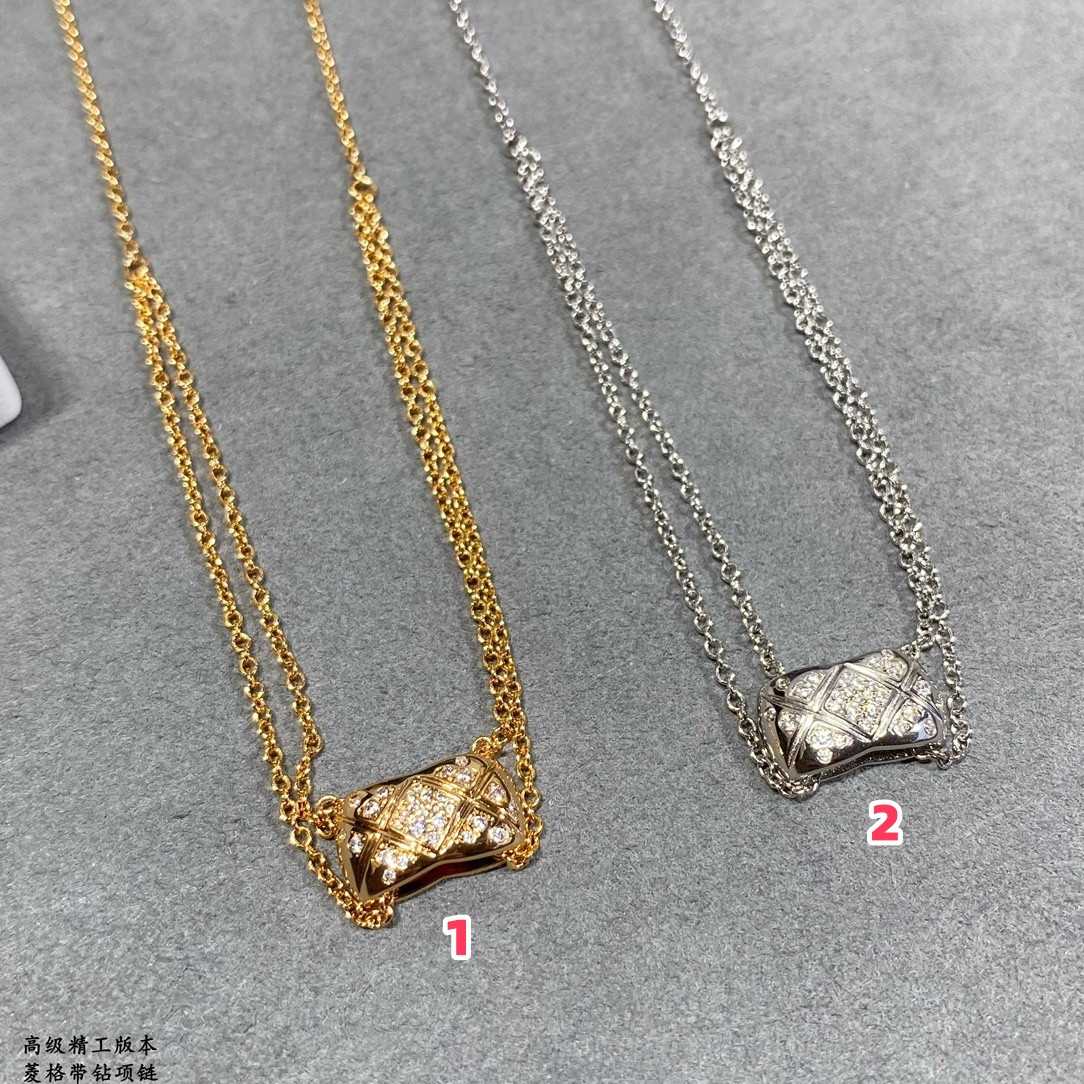 Ch**el Carved D1am0nd with D1am0nd Necklace