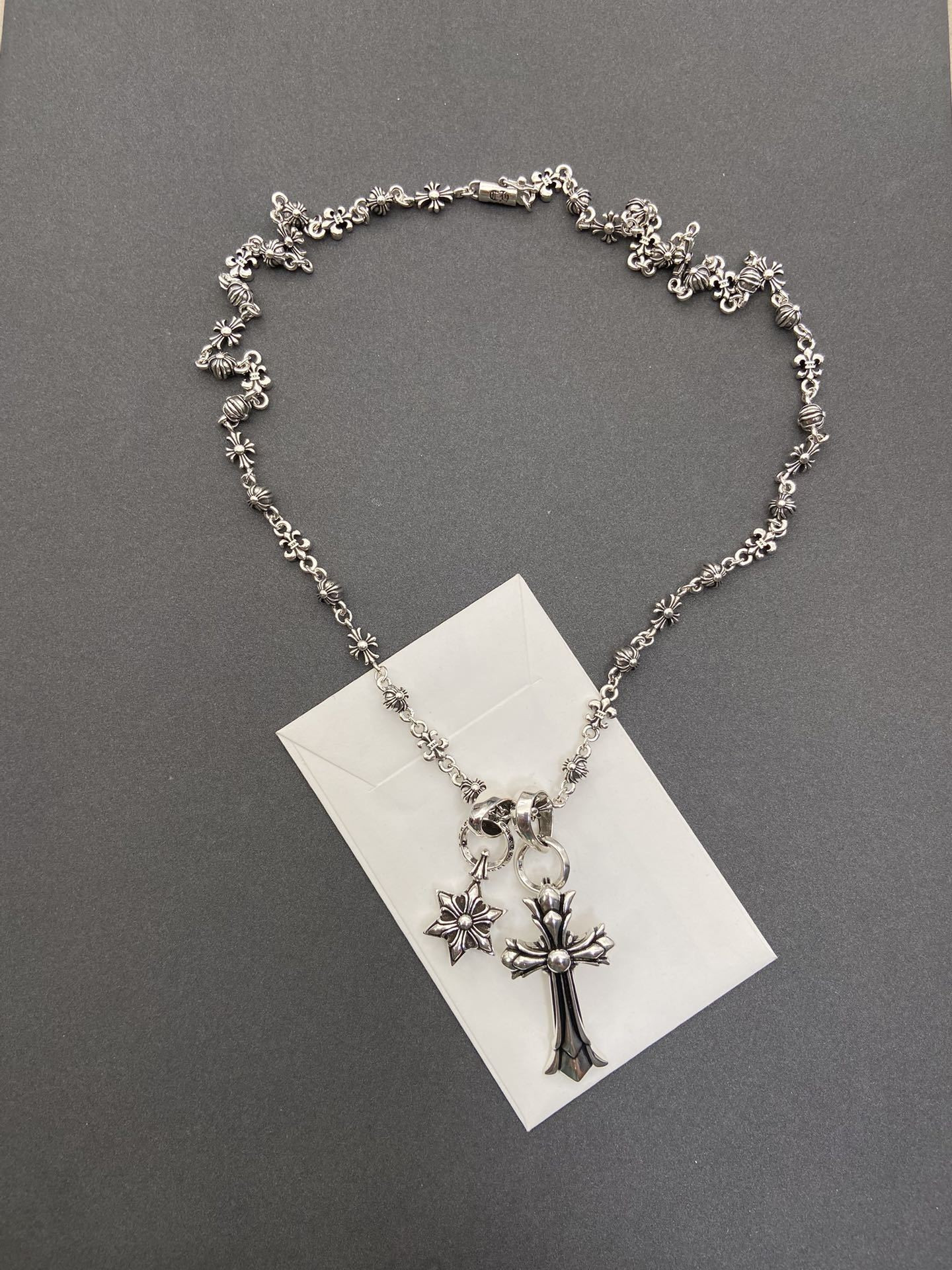 Ch*0me He**ts Cross and Star of David Necklace