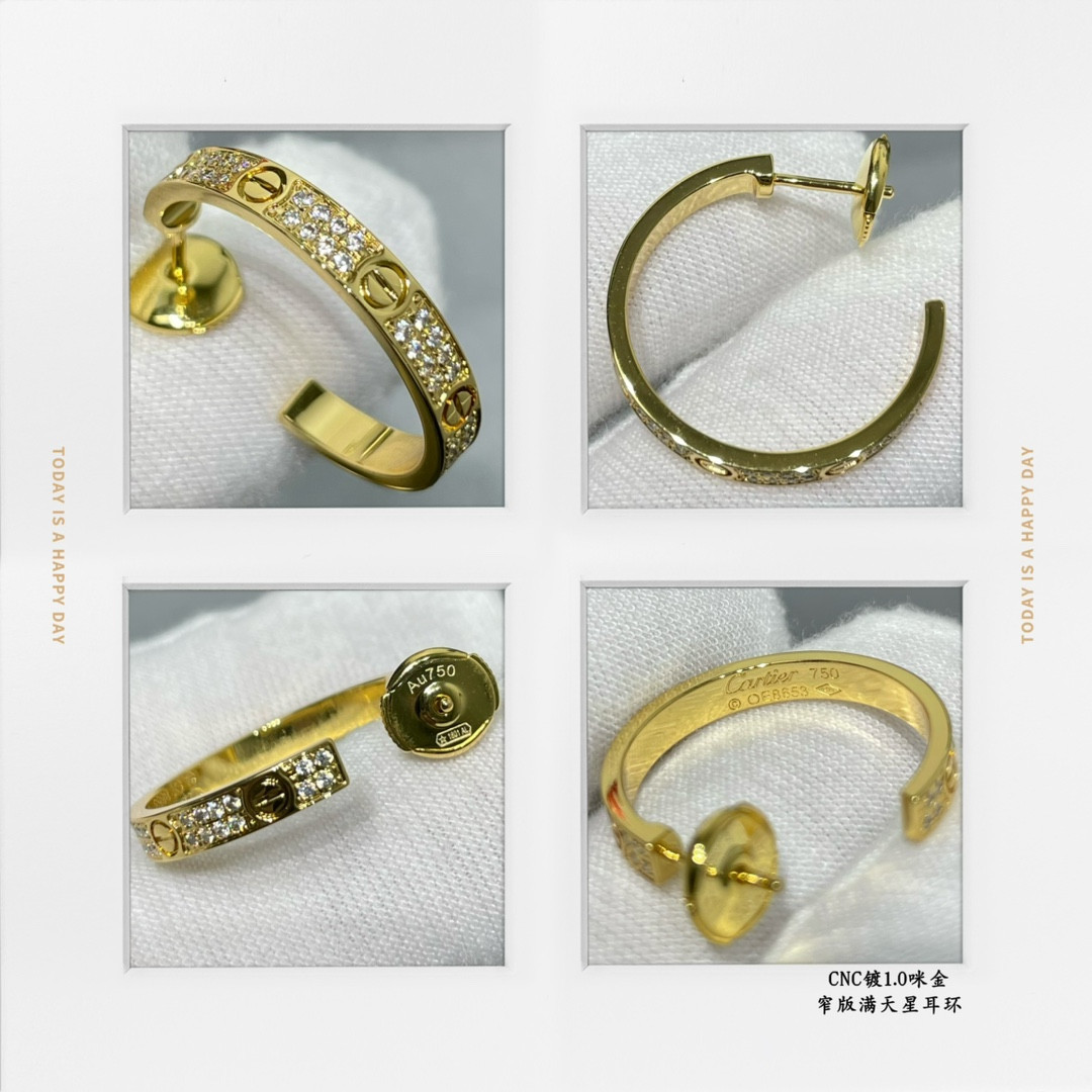 Ca*t1er narrow version of the star earrings