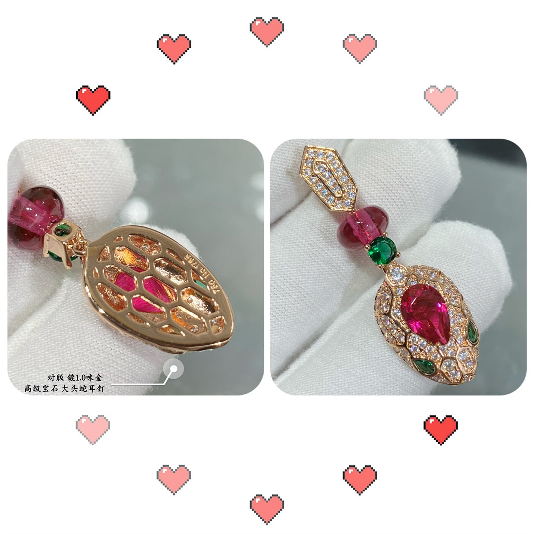 Bv1g*ai Big Head Snake Earrings