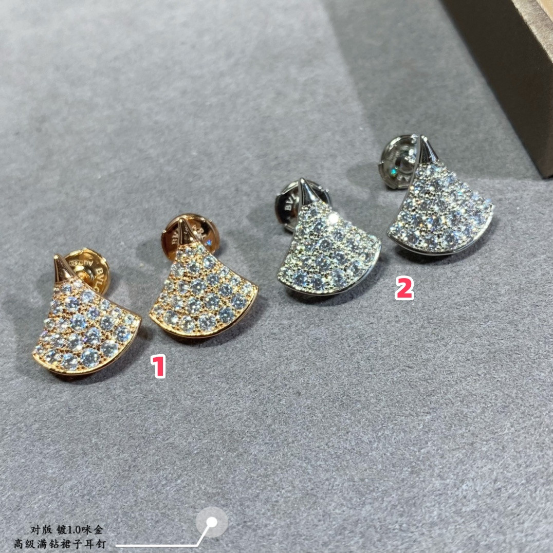 Bv1g*ai D1am0nd fan-shaped skirt Earrings