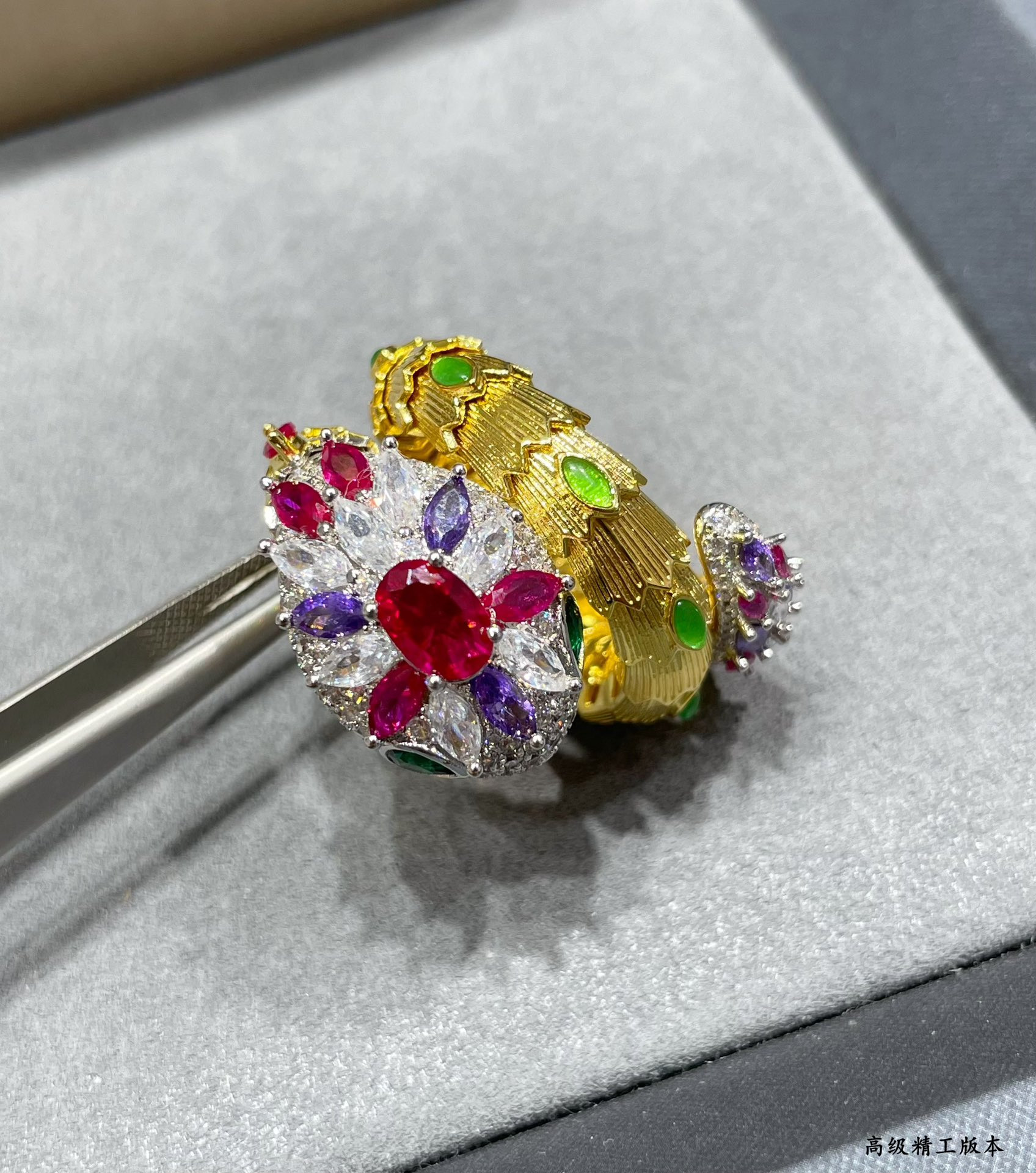 Bv1g*ai D1am0nd Princess Snake Ring