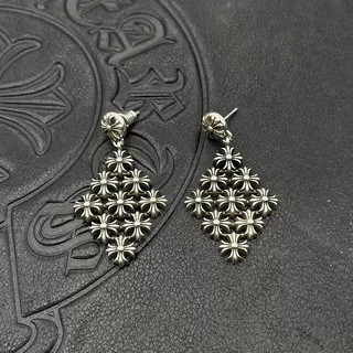 Ch*0me He**ts Large D1am0nd-shaped Cross Chain Earrings