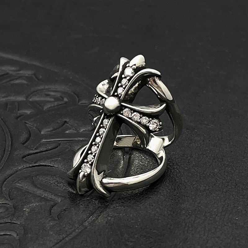 Ch*0me He**ts Cross Cutout Ring