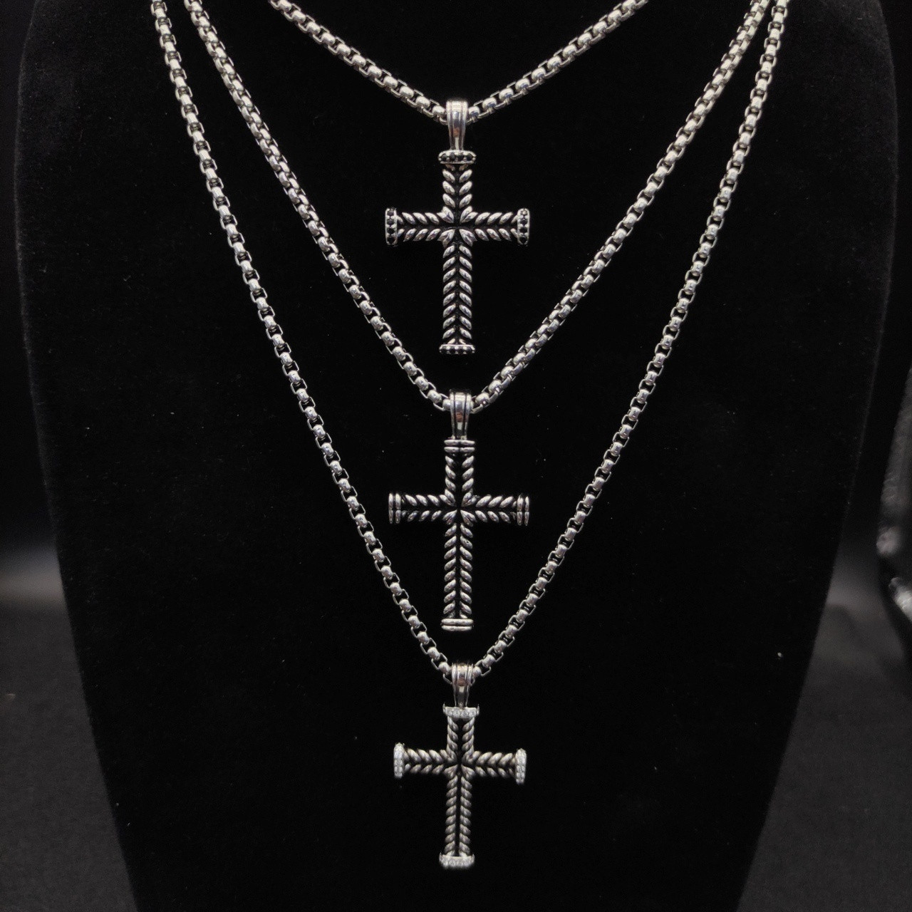 David Yurman cross Necklace(Chain length 50+5cm delay chain Chain thickness 3mm)
