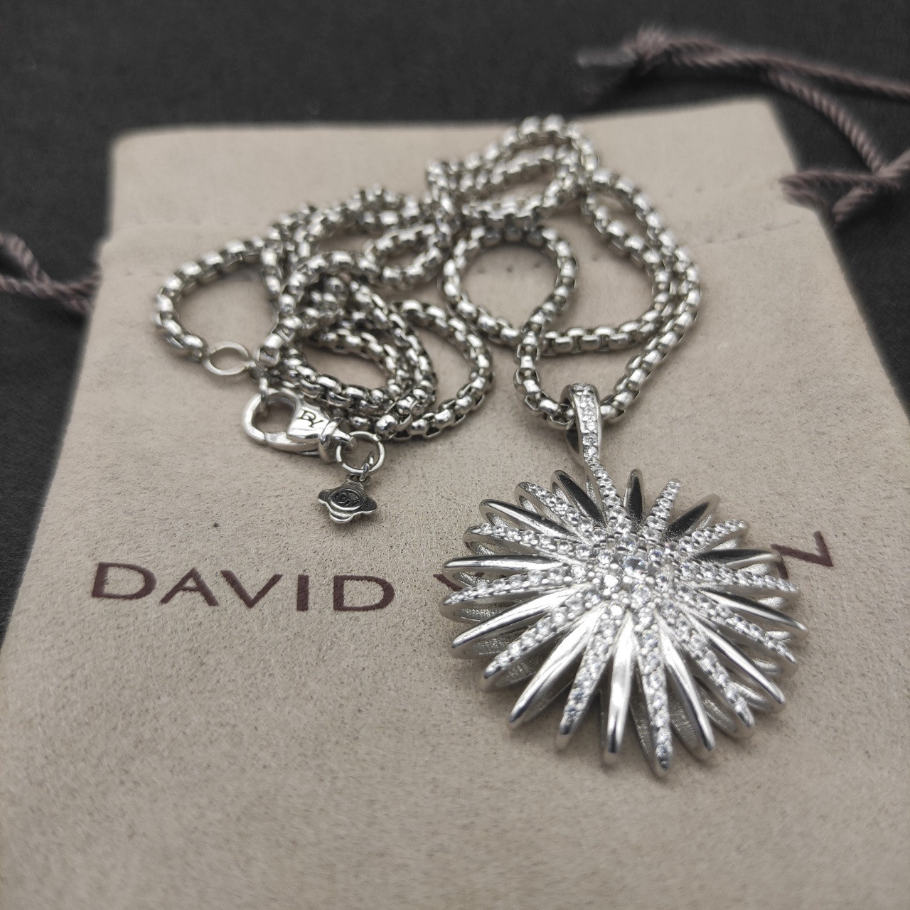 David Yurman sunflower full of D1am0nds Necklace(Chain length 50+5cm delay chain Chain thickness 3mm)