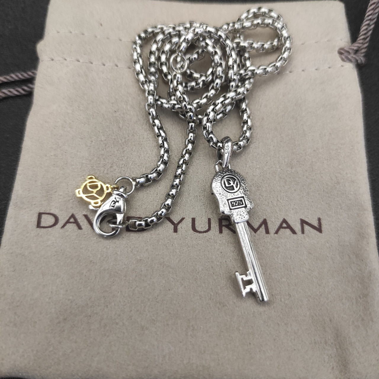 David Yurman Guru Head Key Necklace(Chain length 50+5cm delay chain Chain thickness 3mm)