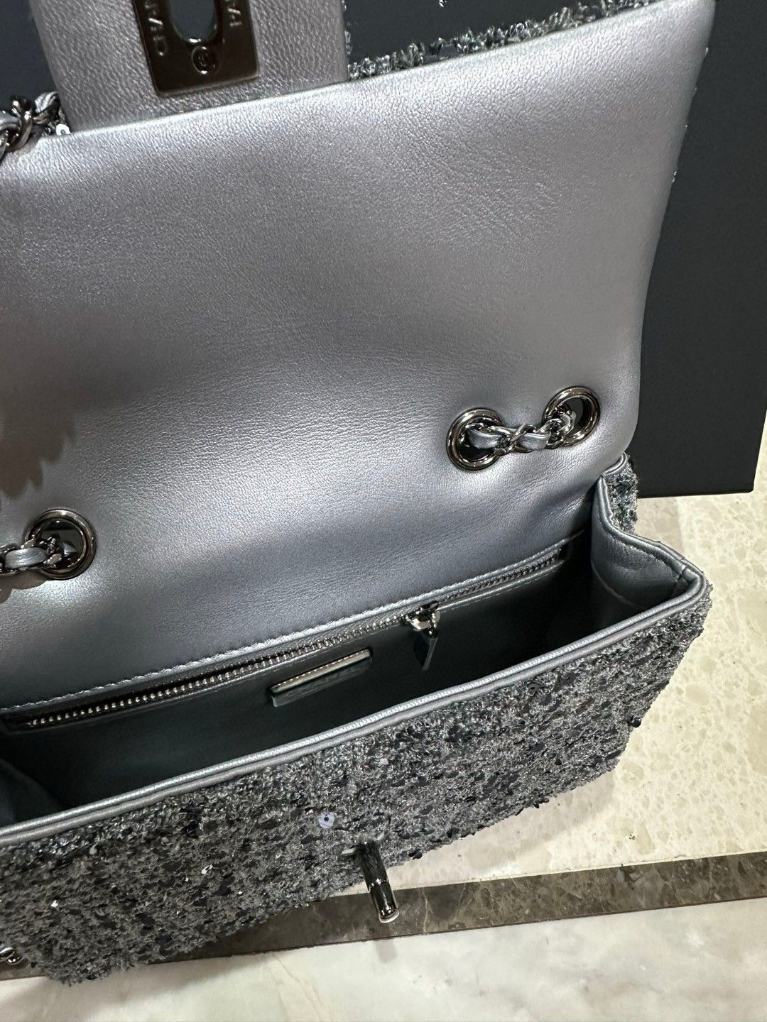 Ch**el Sequin Flap Bag 20CM