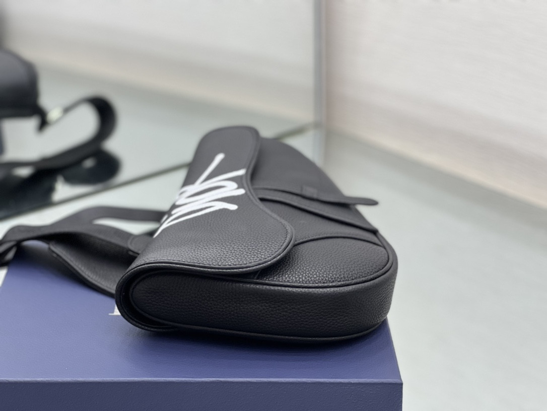 Chr1st1an D10r X SHAWN STUSSY Grained Calfskin Saddle 26 x 19 x 4.5 cm