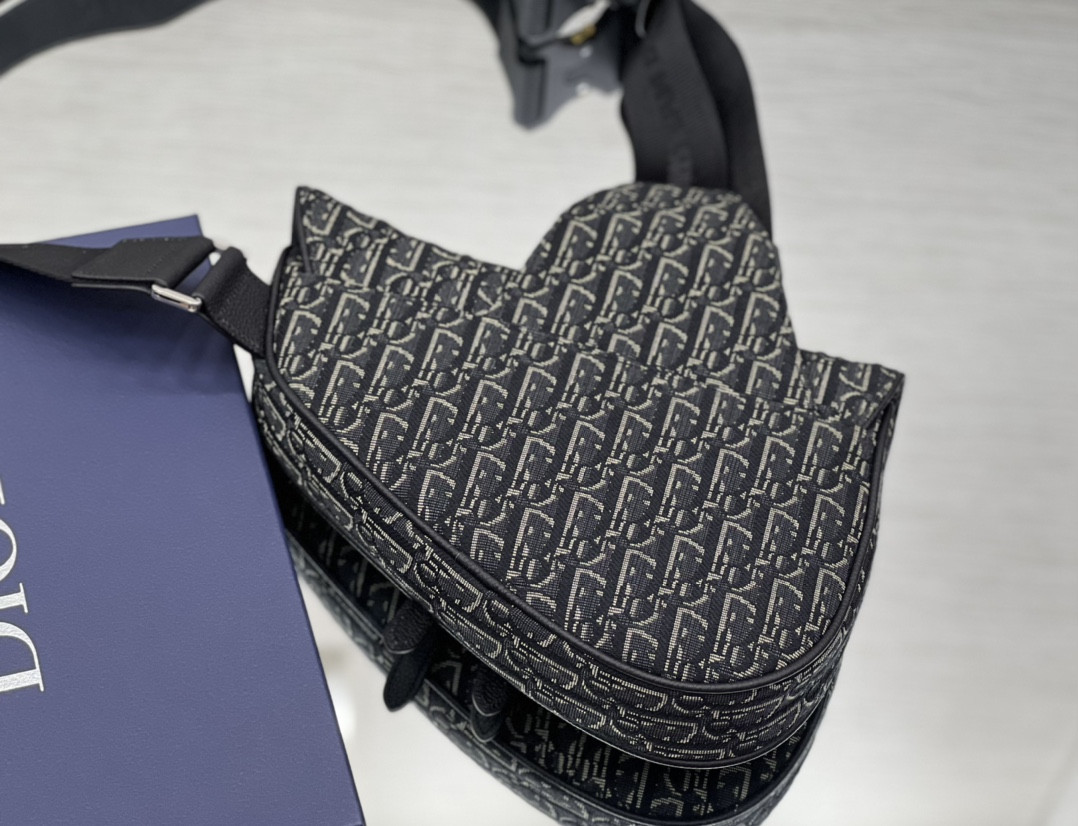 Chr1st1an D10r Saddle Crossbody Bag Oblique Canvas 26 x 19 x 4.5 cm