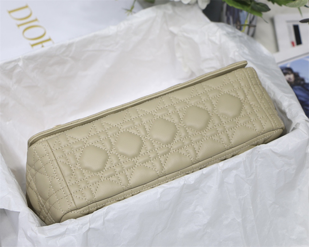 LARGE D10r CARO BAG Beige S*pple Cannage Calfskin 29 x 18 x 10 cm