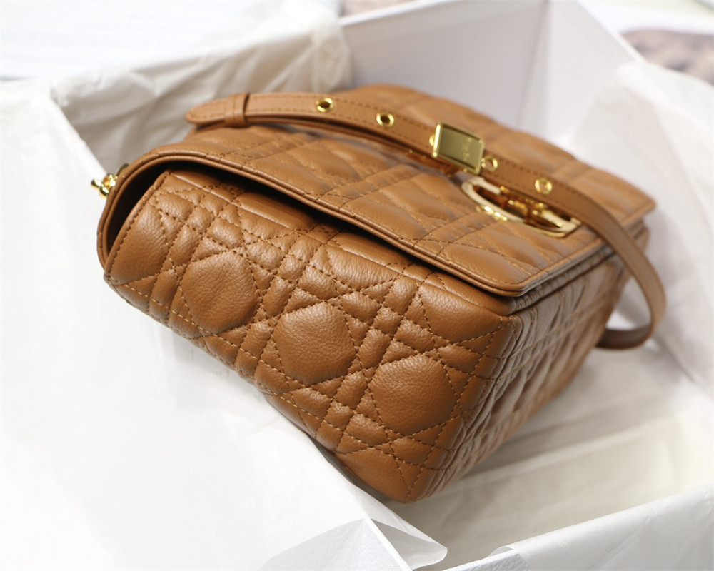 MEDIUM D10r CARO BAG Caramel S*pple Cannage Calfskin 25.5 x 15.5 x 8 cm