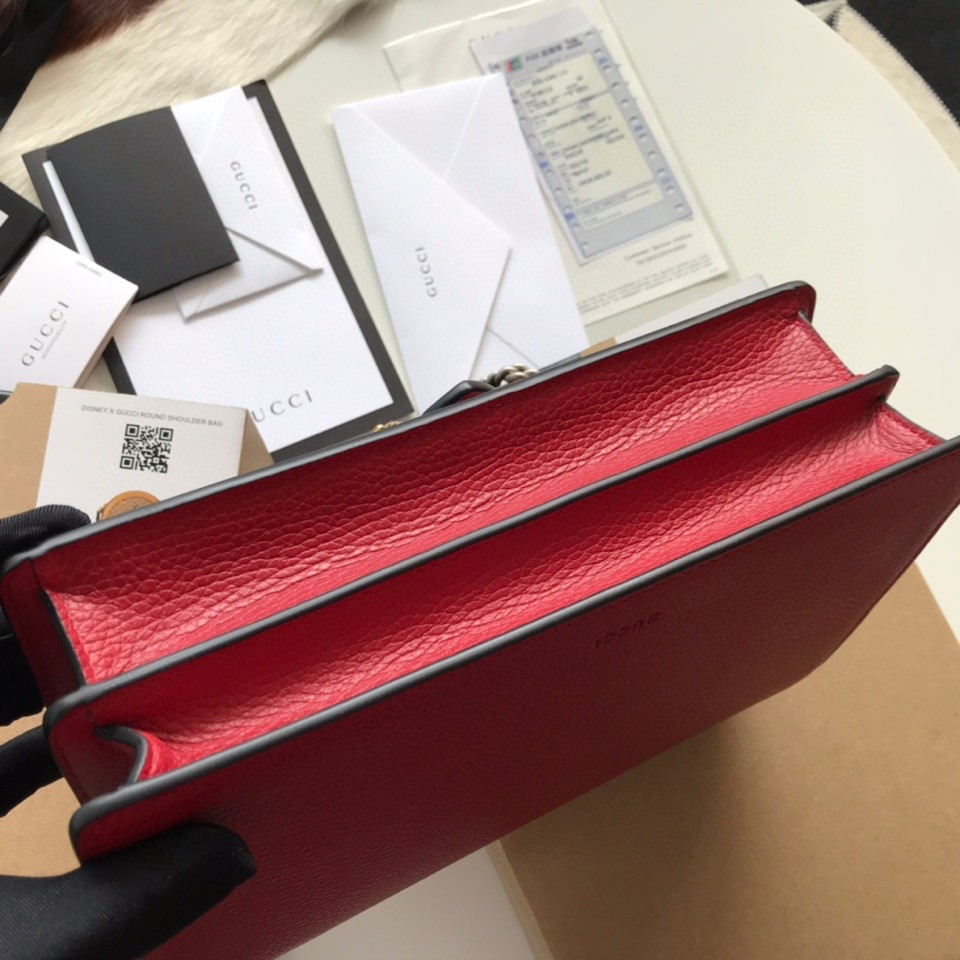 Gvc*1 DIONYSUS LEATHER SMALL RECTANGULAR BAG RED 28x17x9cm