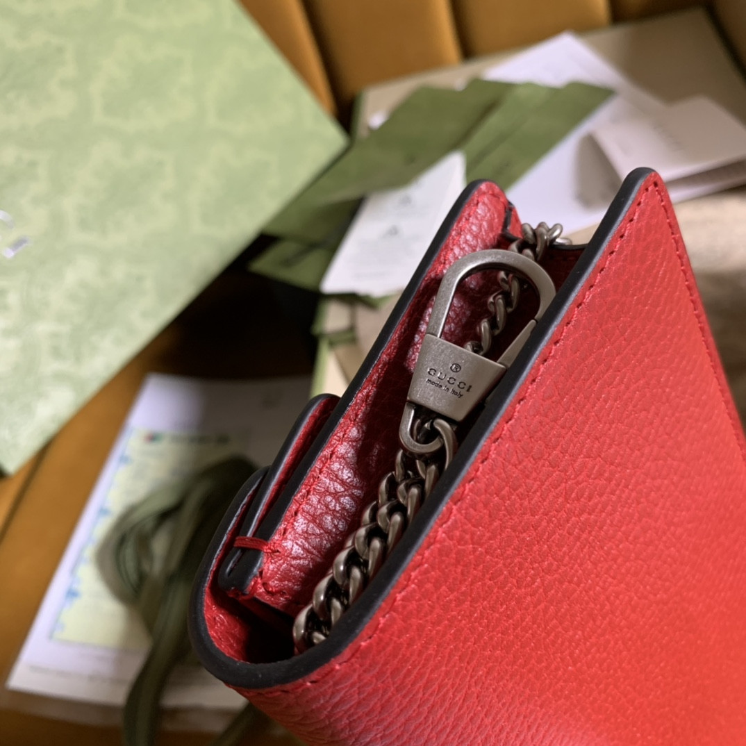 Gvc*1 DIONYSUS LEATHER S*pER MINI BAG RED 6.5"Wx3.9"Hx1.6"D