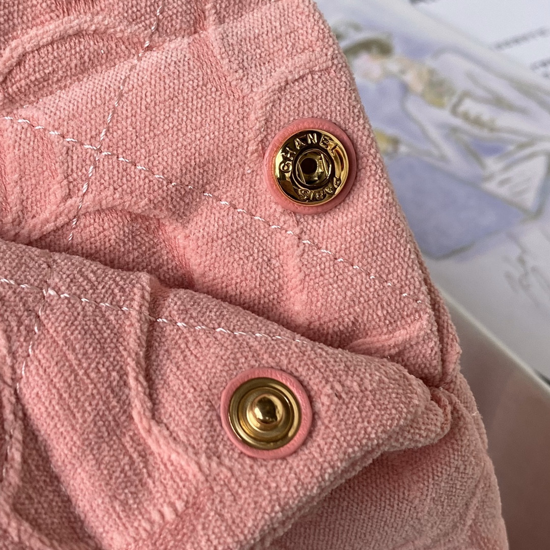 Ch**el 22 HANDBAG velvet pink 15.2×16.4×3.1 in