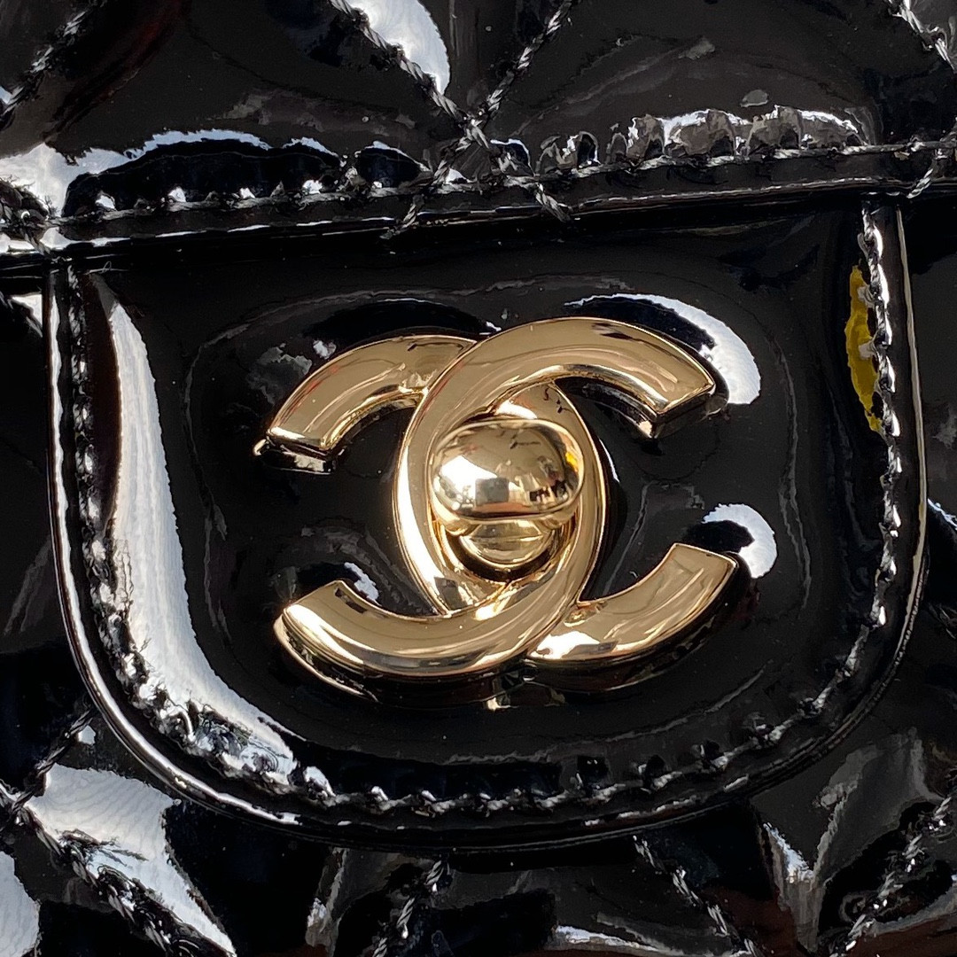 Ch**el MINI FLAP BAG & STAR COIN PURSE BLACK  5.9 × 7.8 × 2.5 in