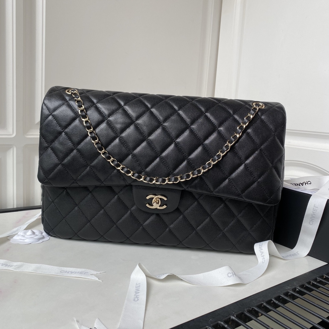 Ch**el CLASSIC FLAP BLACK 28x38x12cm