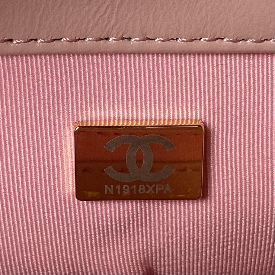 Ch**el MINI FLAP BAG PINK 4.7 × 7.8 × 2.3 in