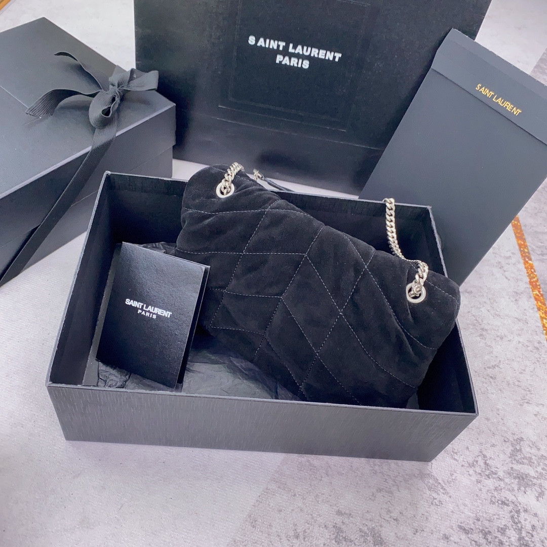 Y51 PUFFER IN SUEDE BLACK 23 X 15.5 X 5.8 CM