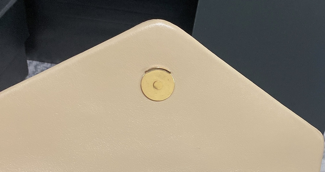 Y51 LOULOU SMALL IN QUILTED LEATHER light beige 9 X 6.1 X 3.3 INCHES