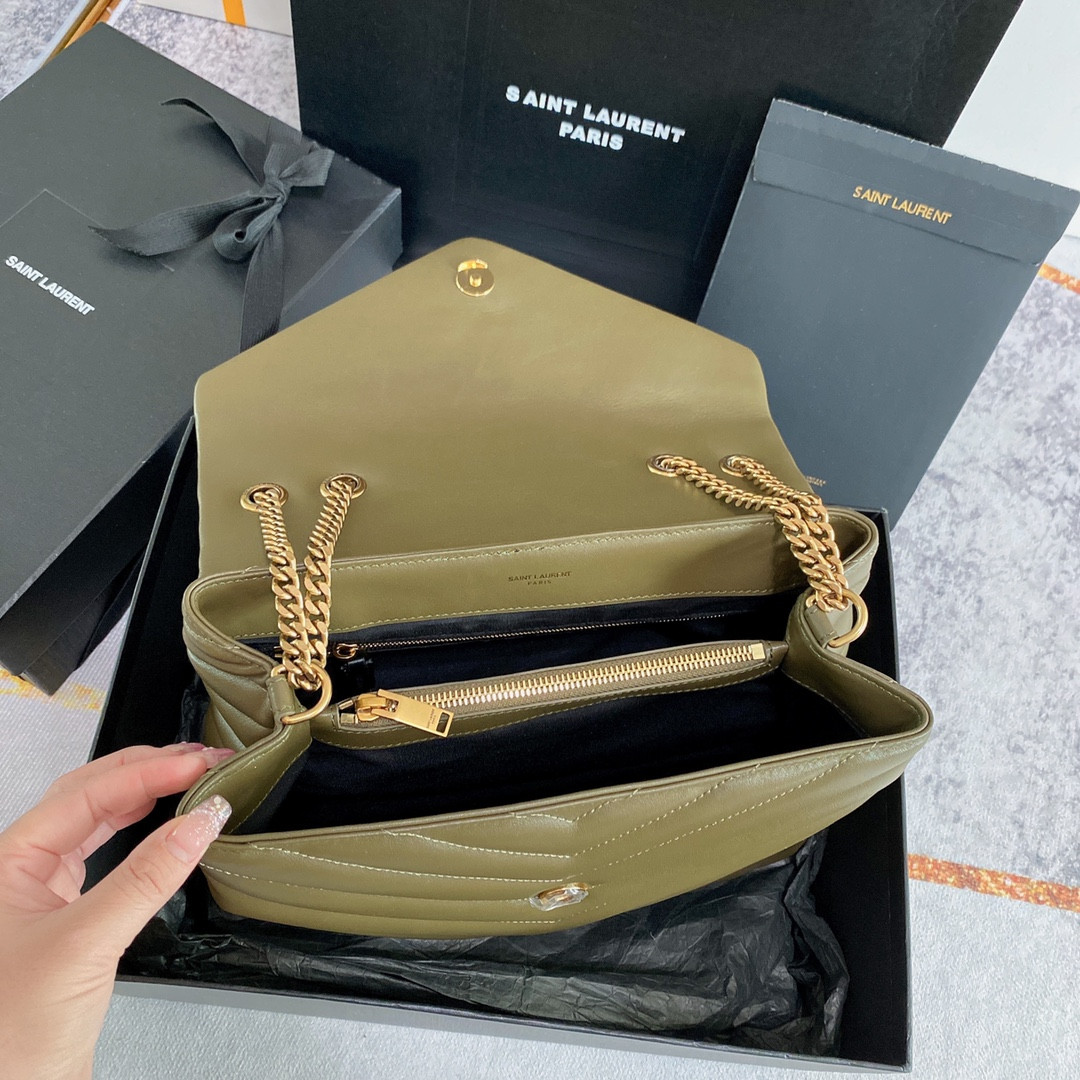 Y51 LOULOU MEDIUM IN QUILTED LEATHER 12.5 X 8.6 X 3.5 INCHES