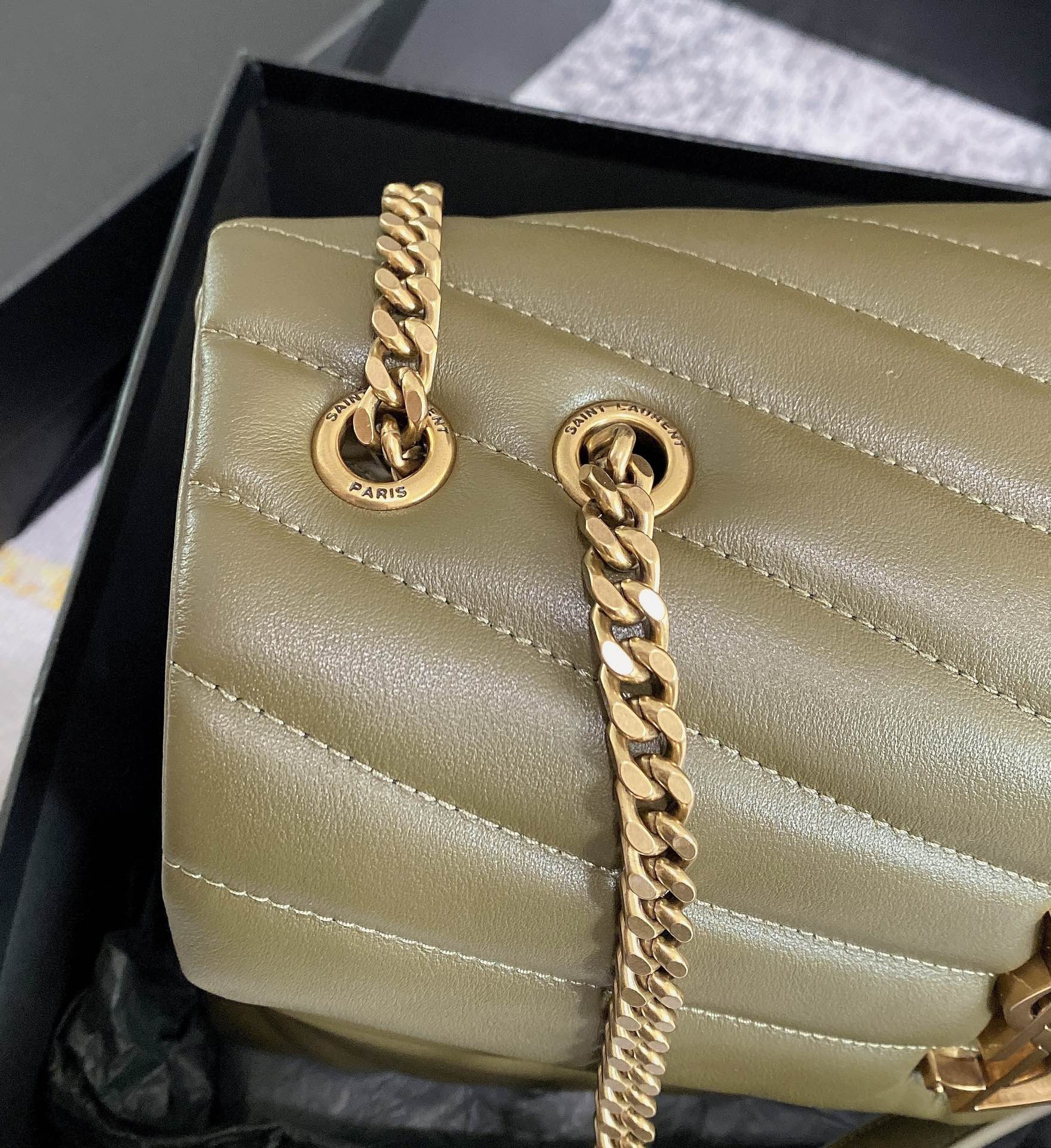 Y51 LOULOU MEDIUM IN QUILTED LEATHER 12.5 X 8.6 X 3.5 INCHES