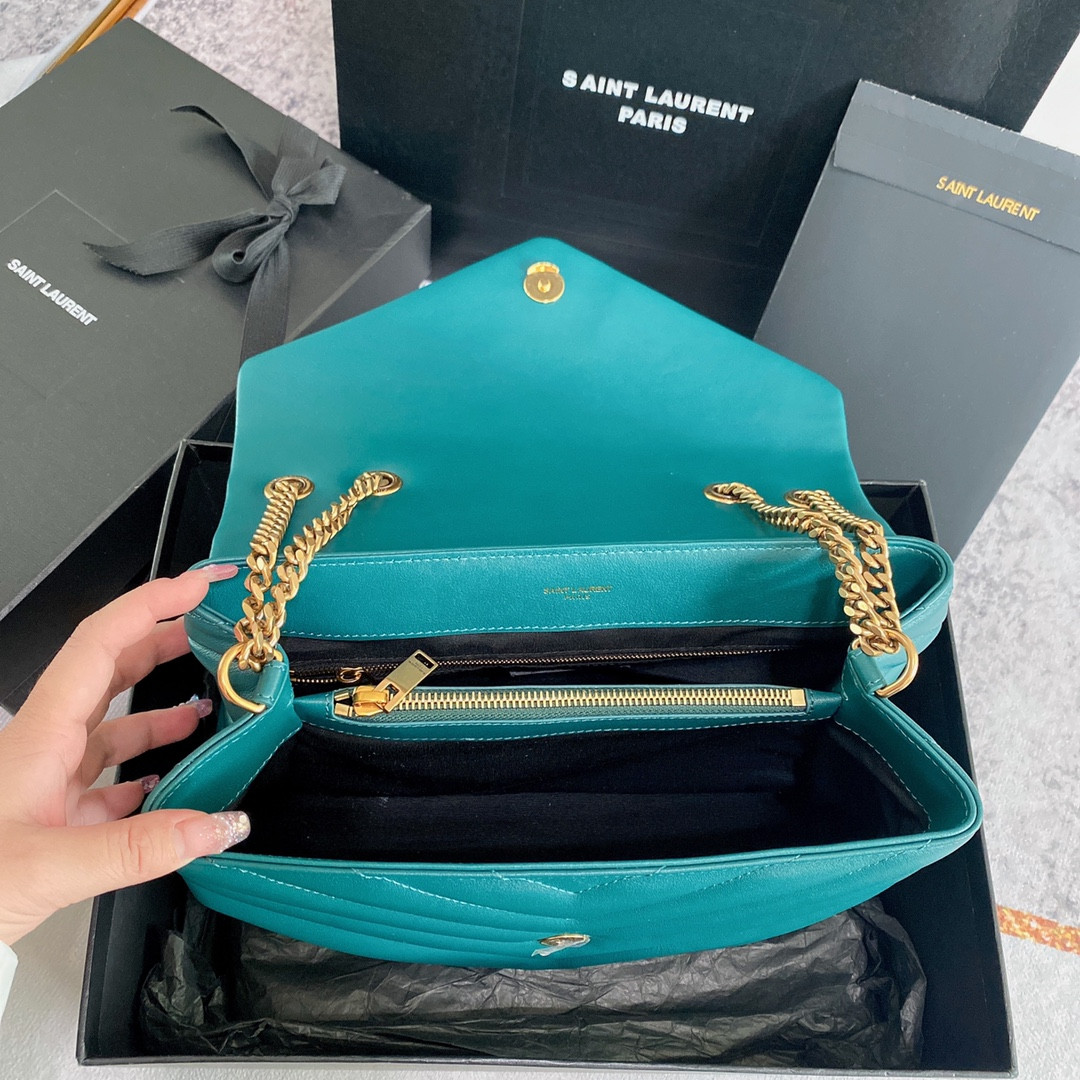 Y51 LOULOU MEDIUM BAG IN Y-QUILTED LEATHER BAG 12.5 X 8.6 X 4.7 INCHES