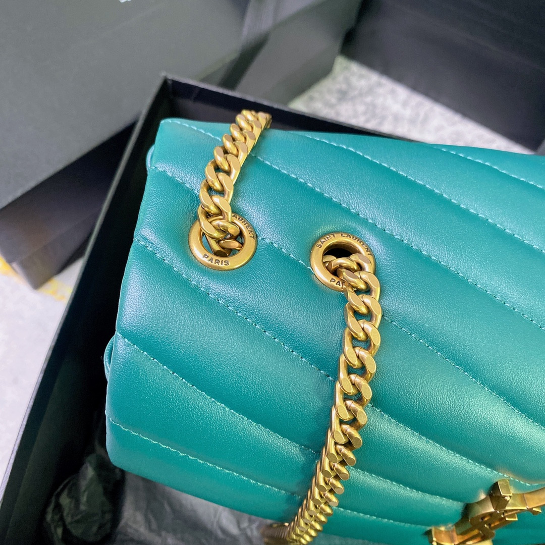 Y51 LOULOU MEDIUM BAG IN Y-QUILTED LEATHER BAG 12.5 X 8.6 X 4.7 INCHES