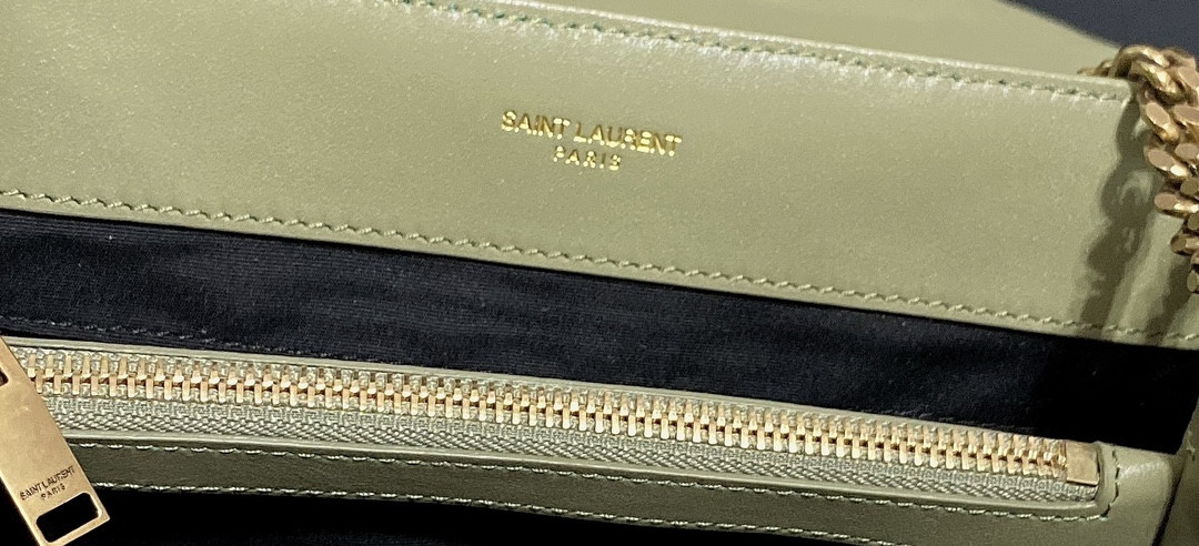 Y51 LOULOU MEDIUM IN QUILTED LEATHER GREEN 12.5 X 8.6 X 3.5 INCHES