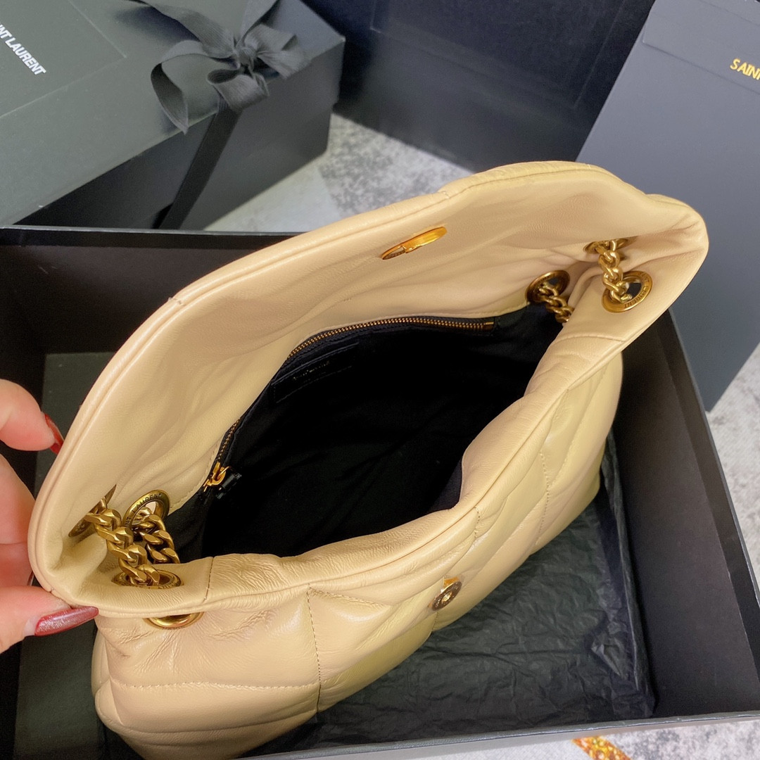 Y51 PUFFER SMALL IN NAPPA LEATHER BEIGE 11.4 X 6.6 X 4.3 INCHES