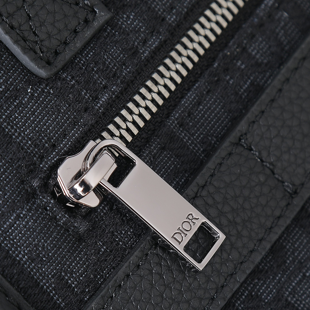 Dior Safari North-South Tote Bag Black Dior Oblique Jacquard 8.5 x 9.5 x 3 inches