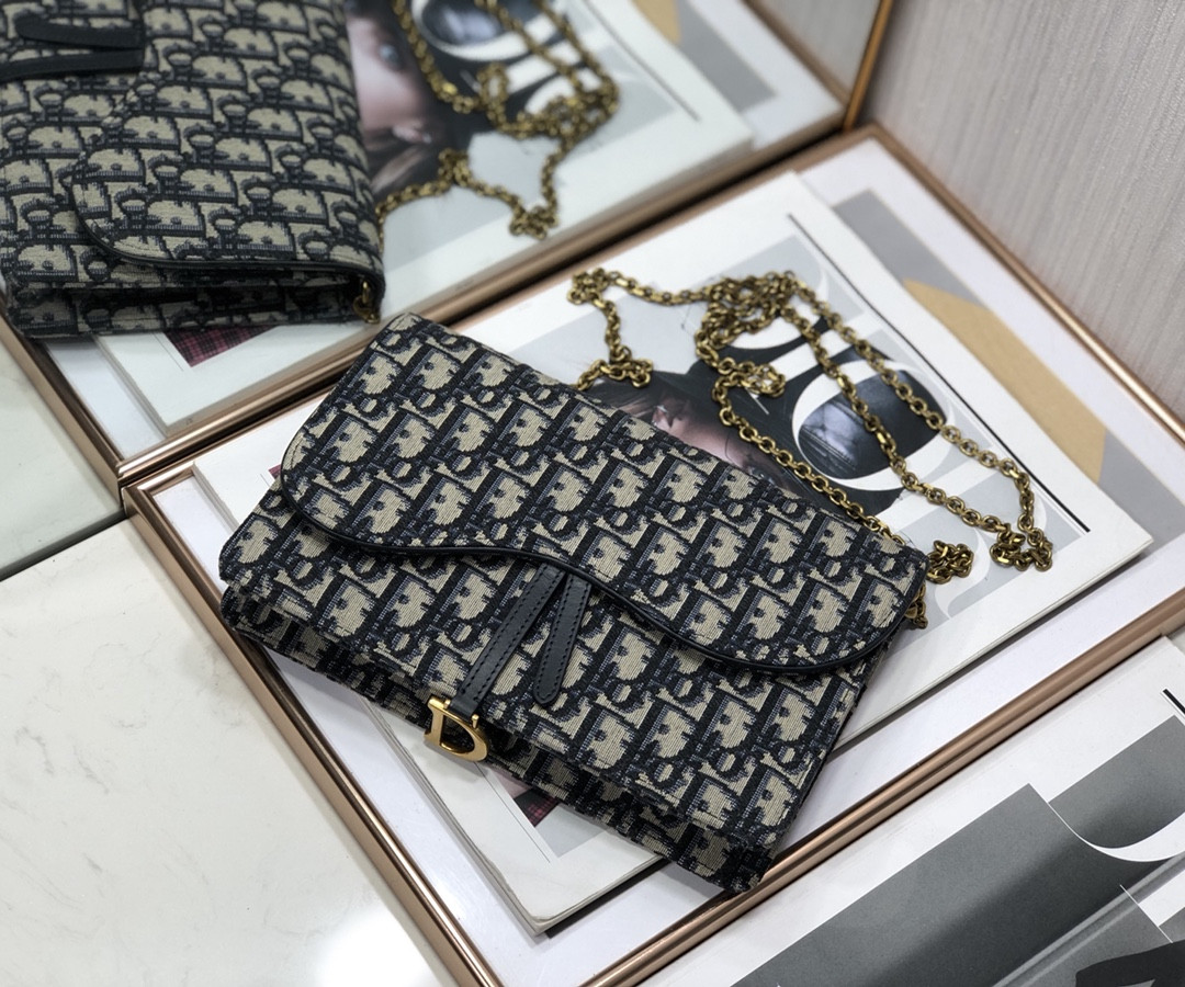 D10r Saddle Pouch  Blue D10r Oblique Jacquard 8.5 x 5.5 x 1.5 inches