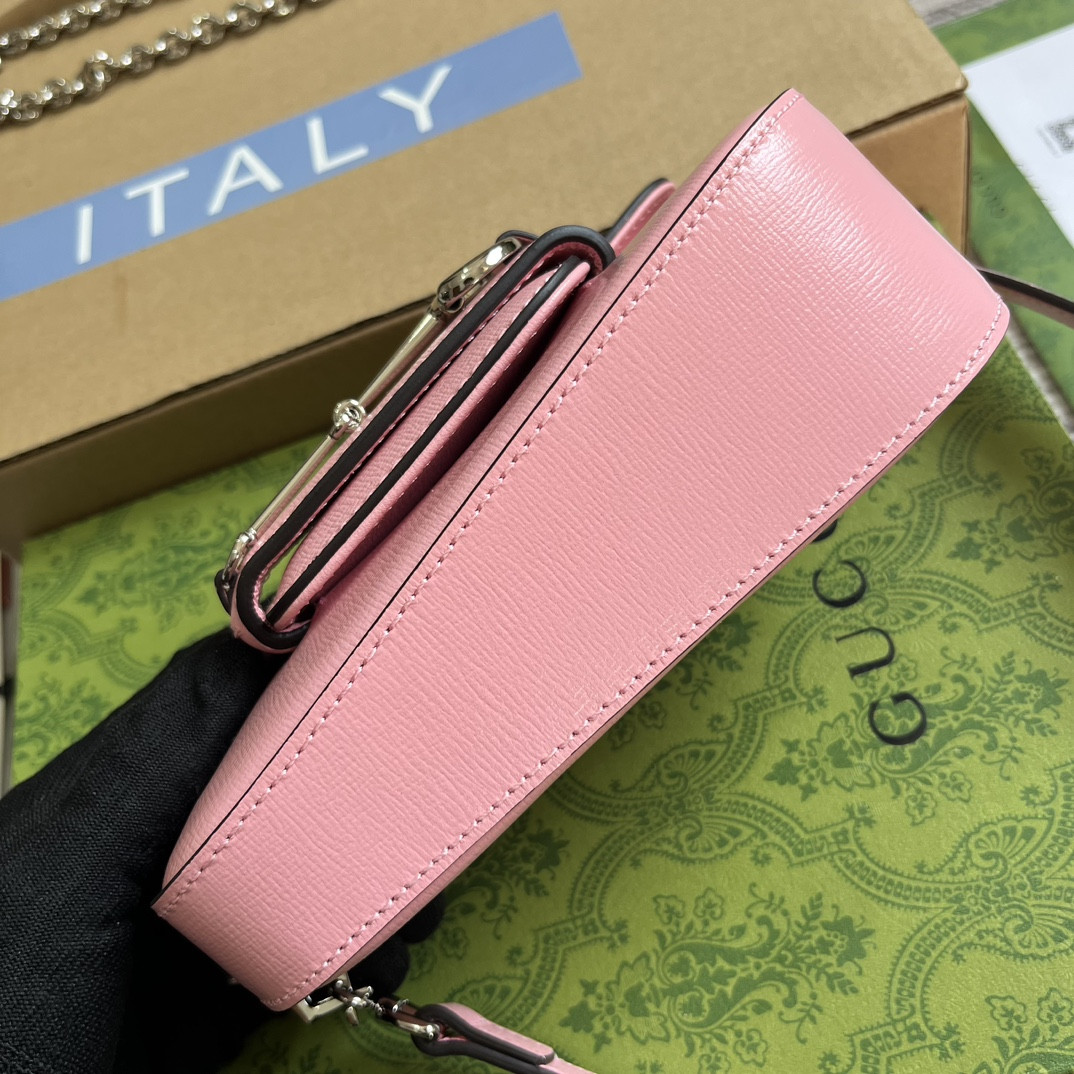 Gvc*1 HORSEBIT 1955 MINI SHOULDER BAG PINK 7.7"W x 5-3.1"H x 2.4-1.2"D