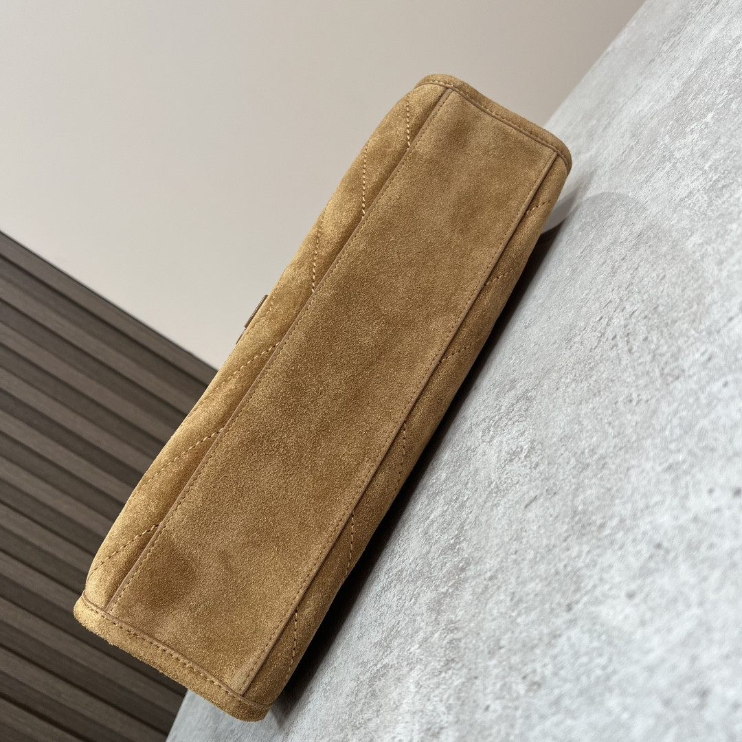 Y51 NIKI MEDIUM SHOPPING IN SUEDE BROWN 12.9 X 10.6 X 4.5 INCHES