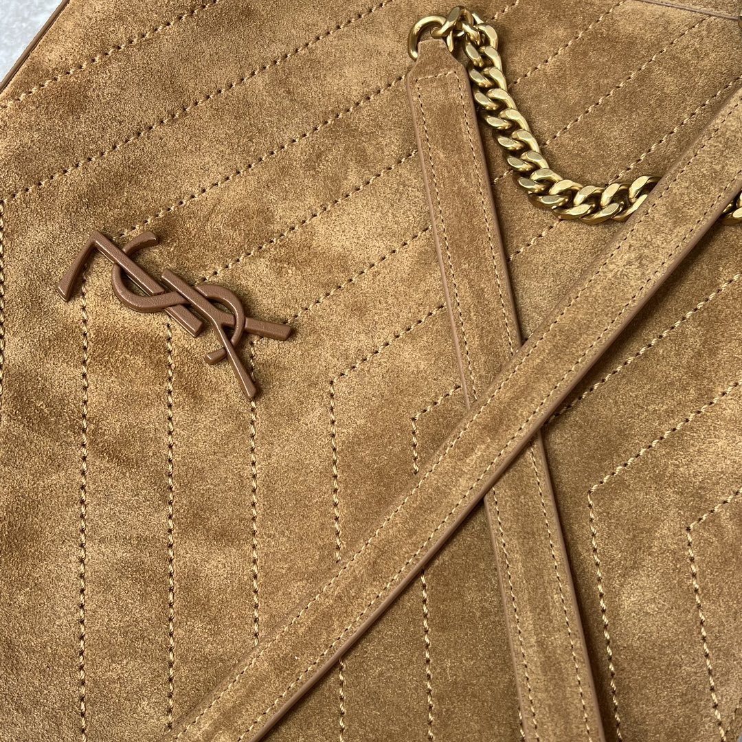 Y51 NIKI MEDIUM SHOPPING IN SUEDE BROWN 12.9 X 10.6 X 4.5 INCHES