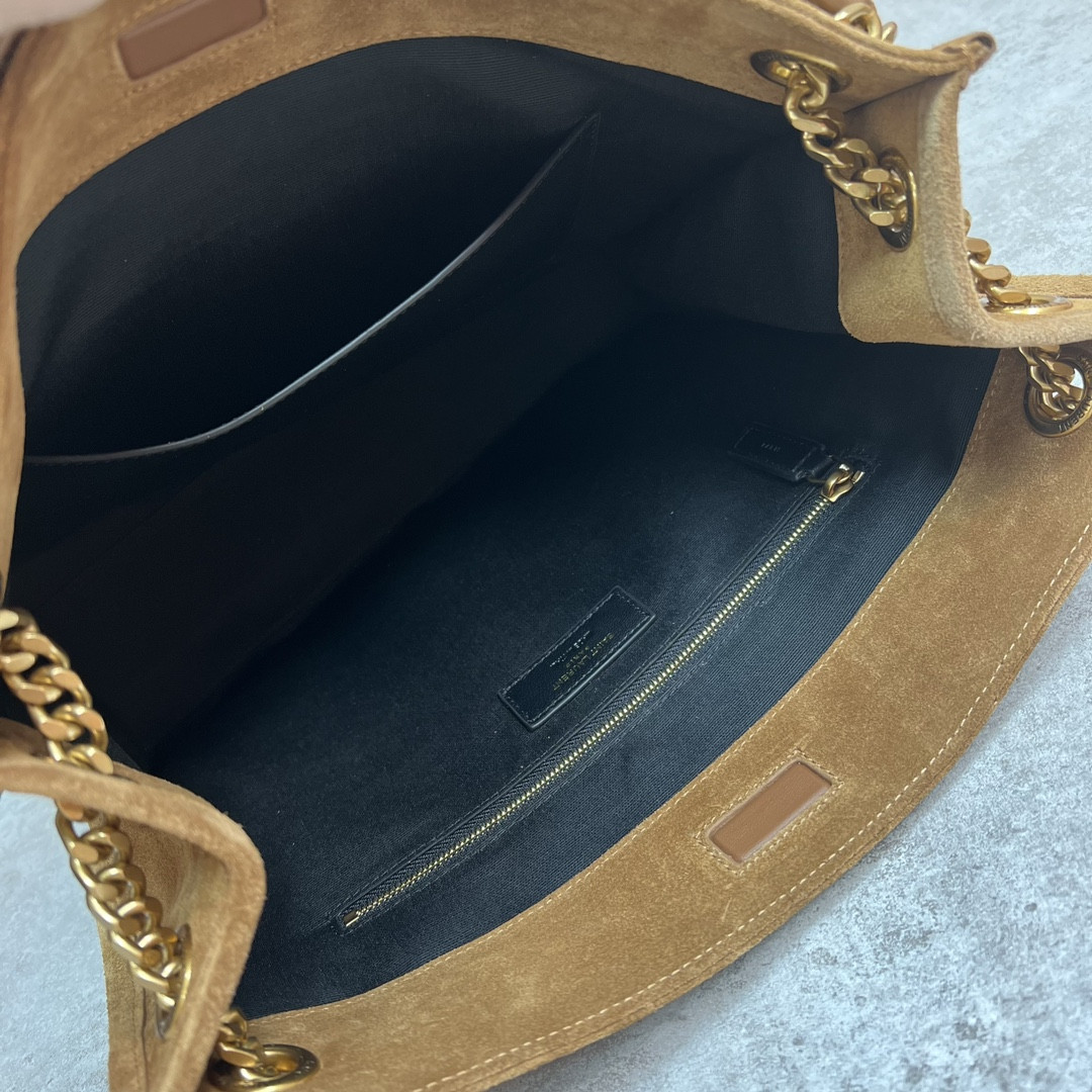 Y51 NIKI MEDIUM SHOPPING IN SUEDE BROWN 12.9 X 10.6 X 4.5 INCHES