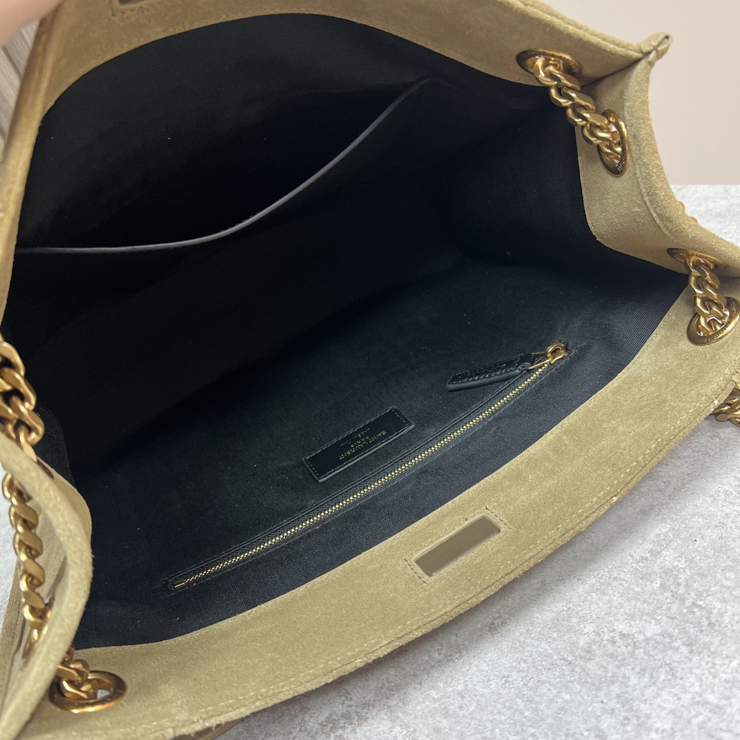 Y51 NIKI MEDIUM SHOPPING IN SUEDE BARLEY GREEN 12.9 X 10.6 X 4.5 INCHES