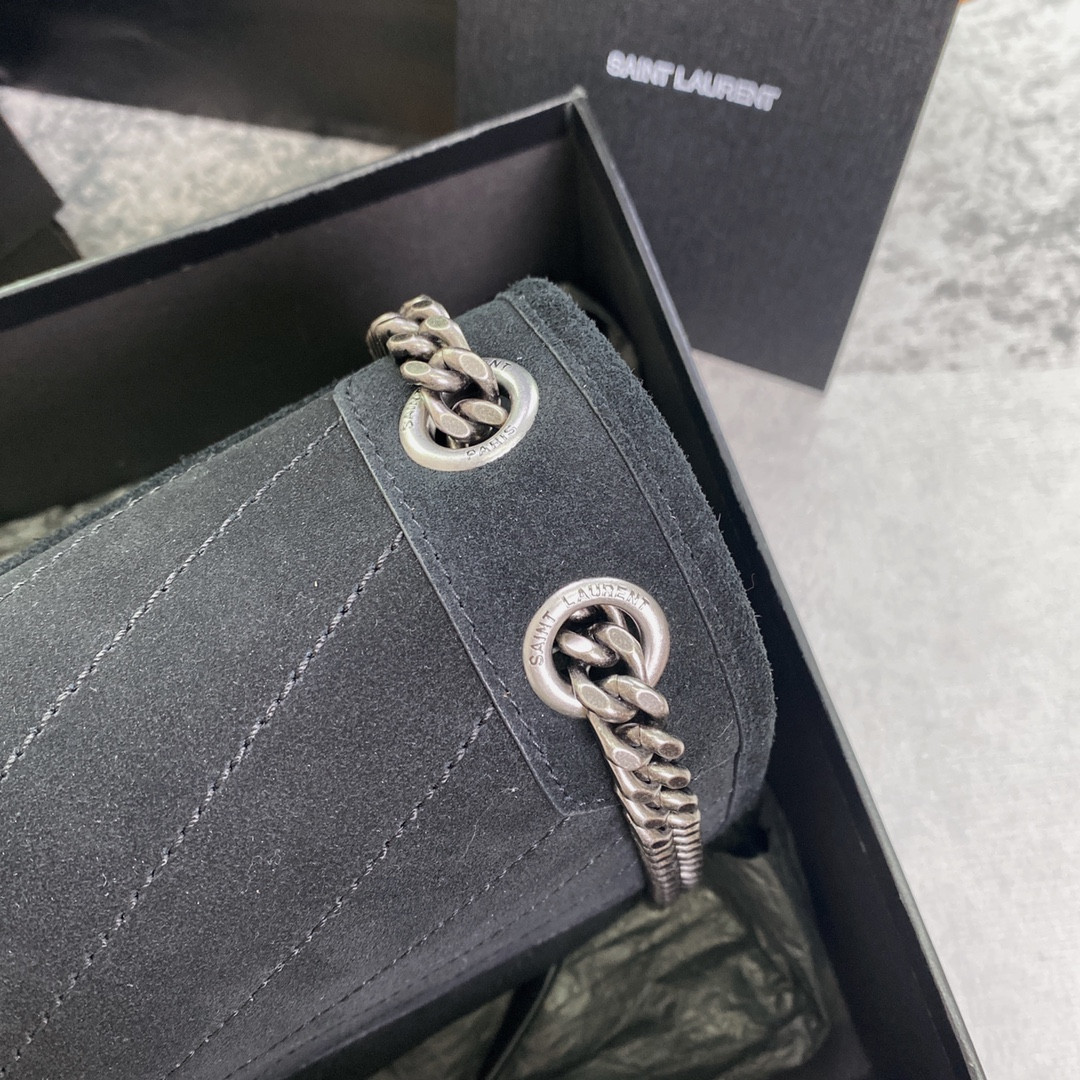 Y51 NIKI MEDIUM IN SUEDE BLACK 11 X 7.8 X 3.3 INCHES