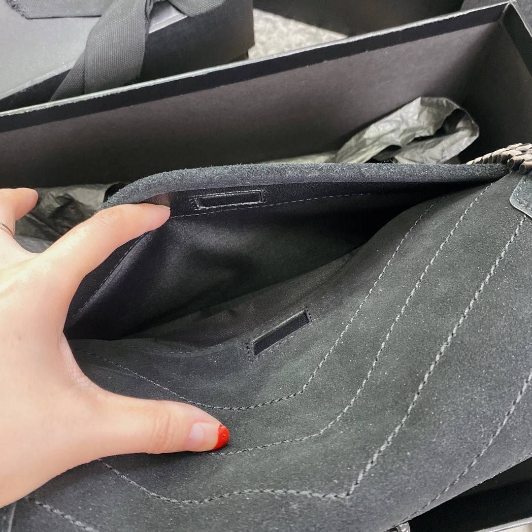 Y51 NIKI MEDIUM IN SUEDE BLACK 11 X 7.8 X 3.3 INCHES