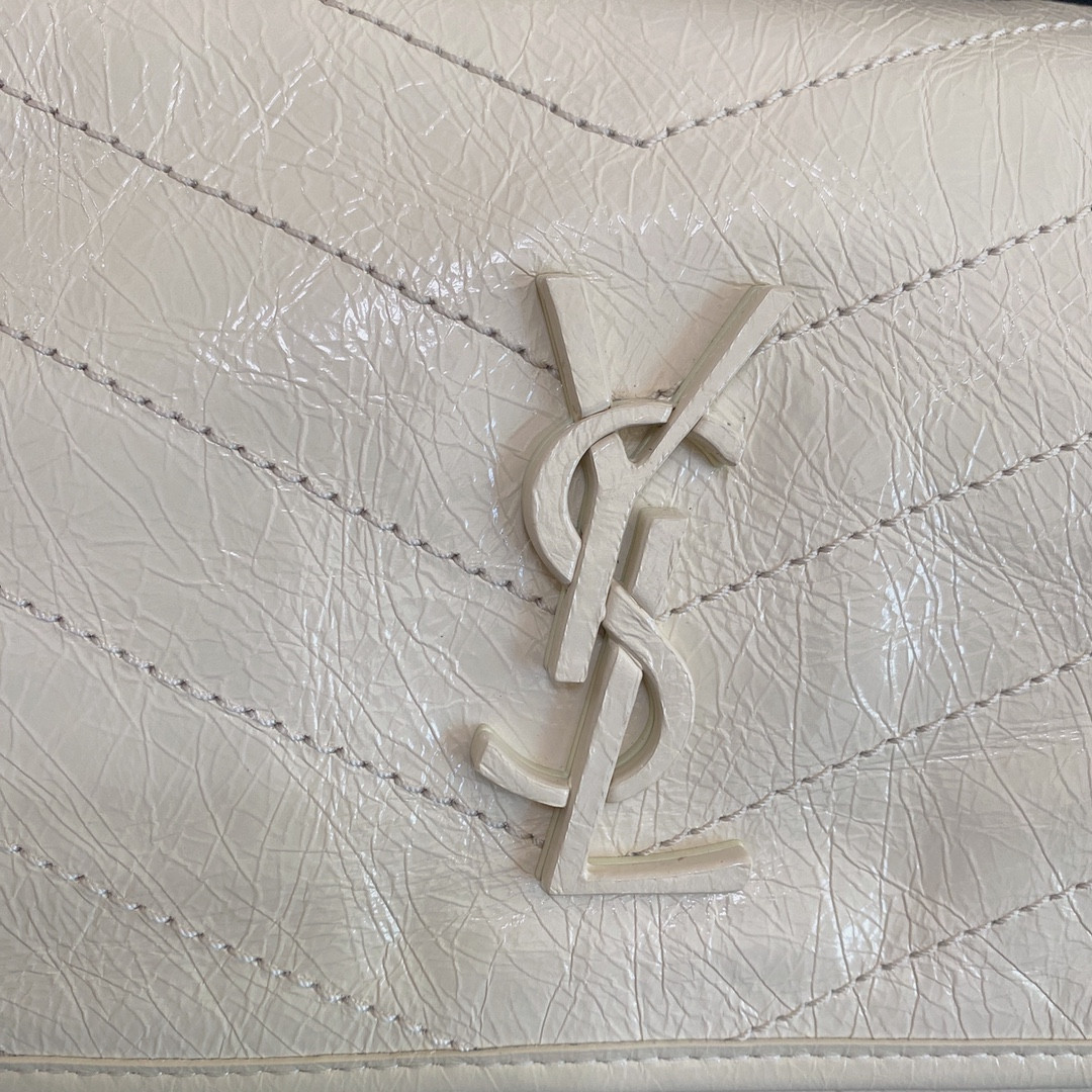 Y51 NIKI MEDIUM IN VINTAGE LEATHER WHITE 11 X 7.8 X 3.3 INCHES