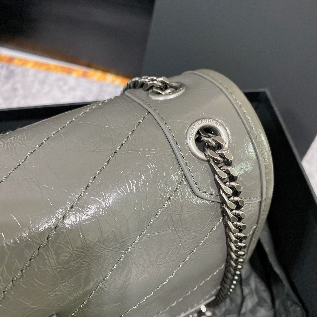 Y51 NIKI BABY IN VINTAGE LEATHER STORM 8.2 X 6 X 2.9 INCHES