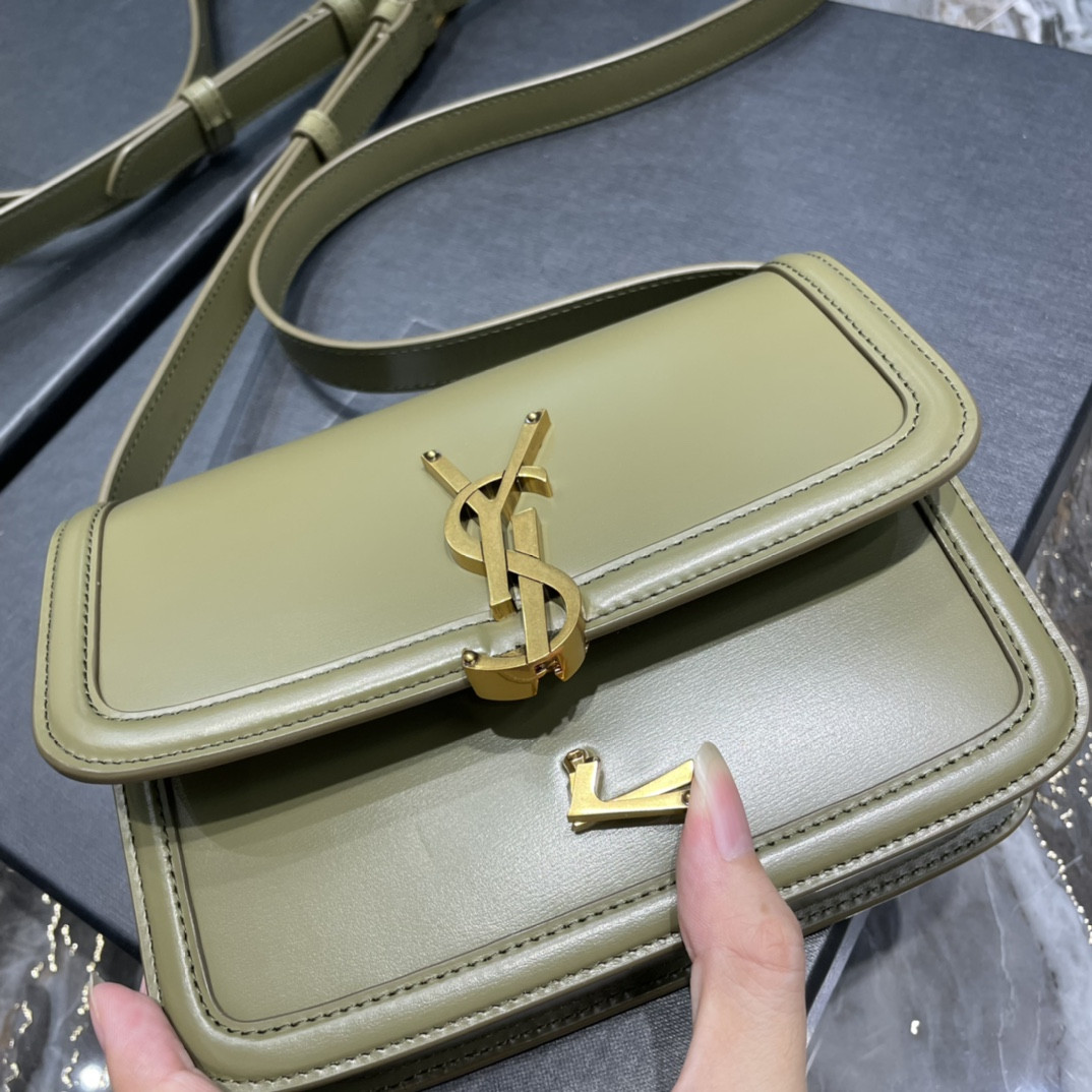 Y51 SOLFERINO SMALL SATCHEL IN BOX Sa1nt Lau*nt Avocado GREEN 7.4 X 5.1 X 1.9 INCHES