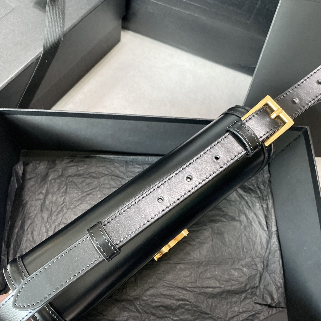 Y51 SOLFERINO MEDIUM SATCHEL IN BOX Sa1nt Lau*nt BLACK 9.1 X 6.3 X 2.4 INCHES